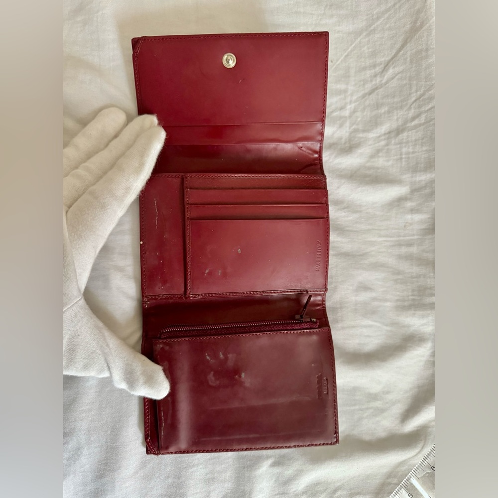 Prada Red Nylon Trifold Triangle Logo Wallet - Picture 5 of 10